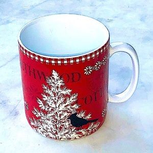 222 FIFTH NORTHWOOD COTTAGE MUG CUP JUMBO PORCELAIN NEW CHRISTMAS